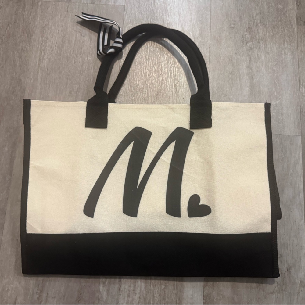 Black and Cream Tote Bag